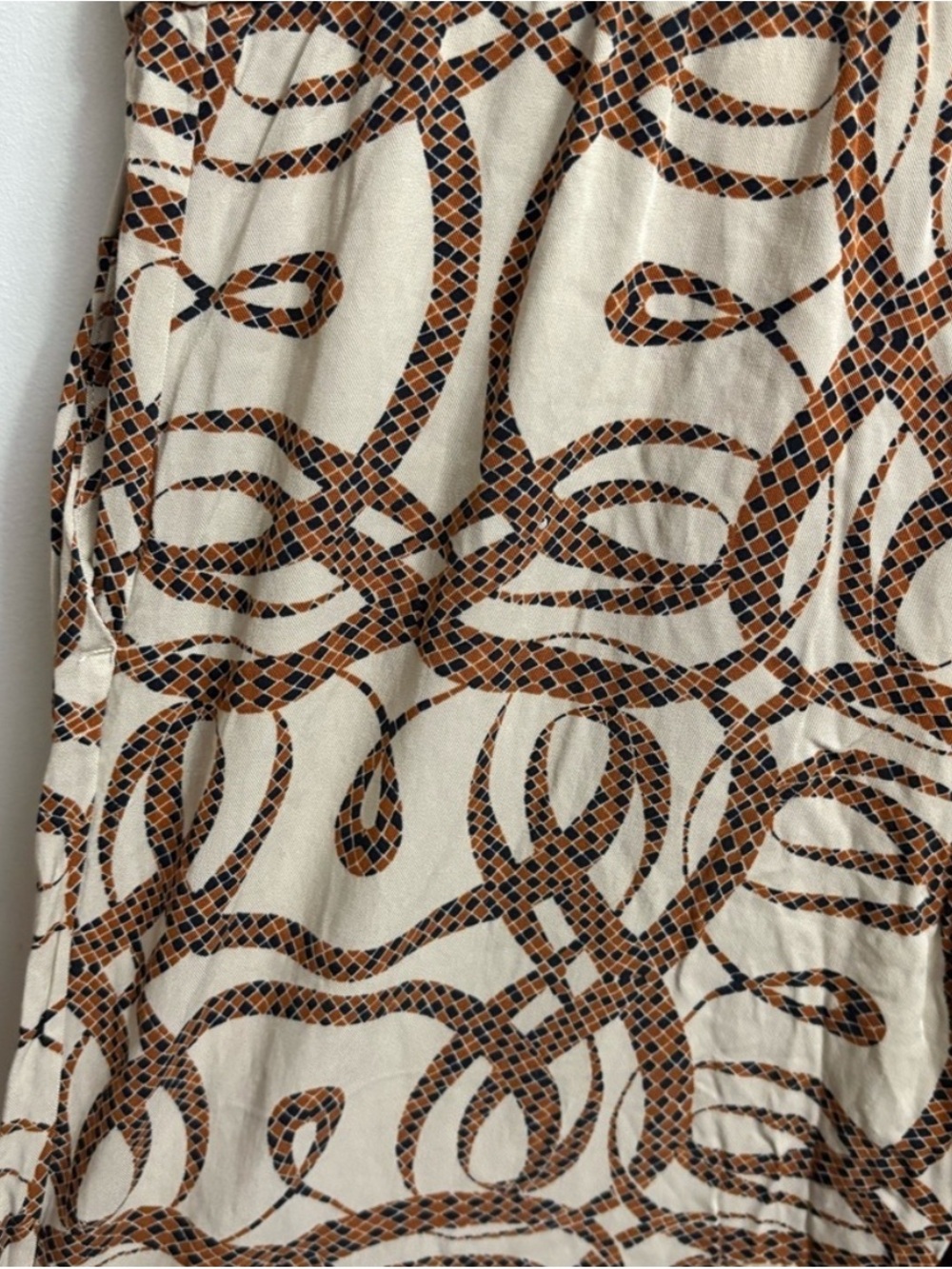 H&M X Richard Allen Brown Patterned Wide-Leg Pants US 8 - Picture 9 of 9